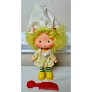 Vintage Strawberry Shortcake Lemon Meringue Doll 1980s Kenner w Hat & Comb